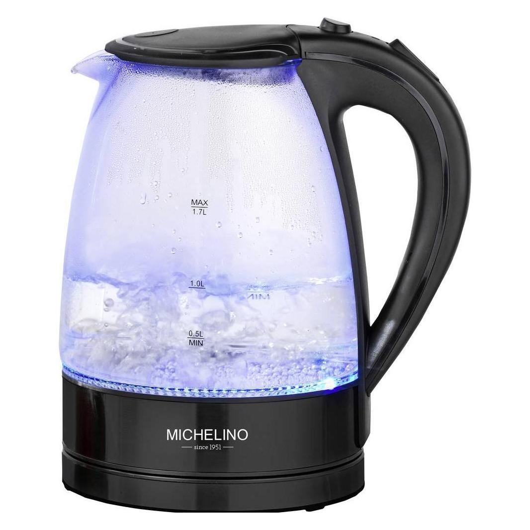 Michelino Wasserkocher aus Glas 1,7 Liter (1.70 l) (74279)