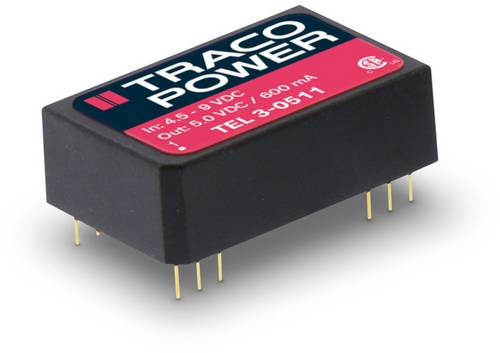 TracoPower TEL 3-1222 DC/DC-Wandler, Print 12 V/DC 12 V/DC, -12 V/DC 125mA 3W Anzahl Ausgänge: 2 x Inhalt 1St.