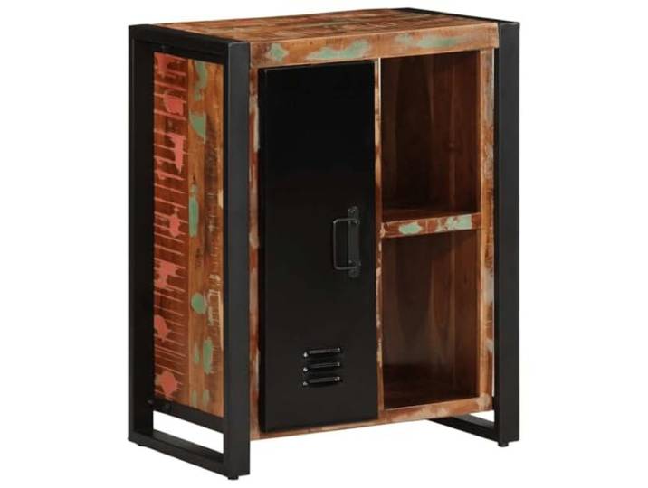 RJPLMFV Anrichte, mehrfarbig, 55 x 35 x 70 cm, Massivholz Praktische Türen, einzigartiges Recyclingholz, ideal zur Aufbewahrung von Wohnzimmern