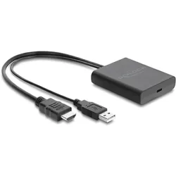 Delock Adapter HDMI Stecker zu USB Type-C™ Buchse (DP Alt Mode) 8K HDR (HDMI), Video Adapter, Schwarz
