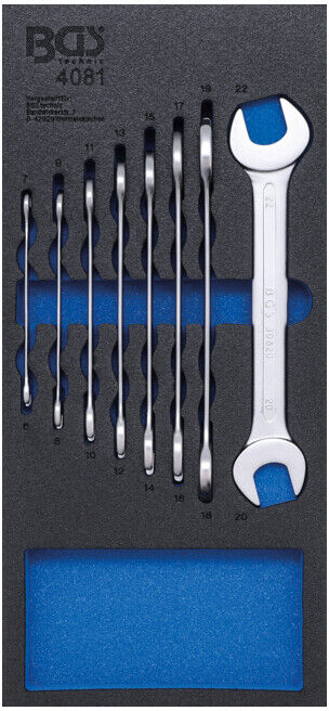 Bandeja para carro 1/3: Juego de llaves fijas dobles 6 - 22 mm 8 piezas BGS ; BGS technic (4081)
