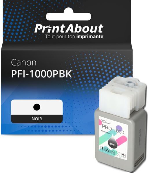 PrintAbout Cartouche compatible Canon PFI-1000PBK - Noir Noir