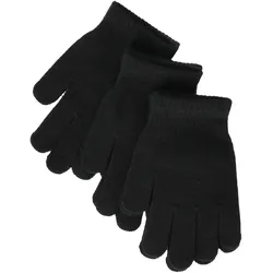3er Pack ZigZag Neckar Strickhandschuhe Kinder 1001A - black