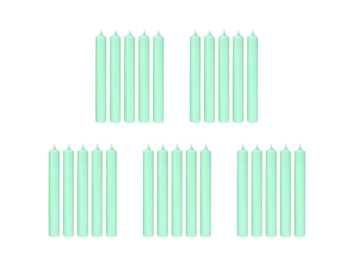 Bougies longues RAINBOW - Lot de 25 18cm Menthe