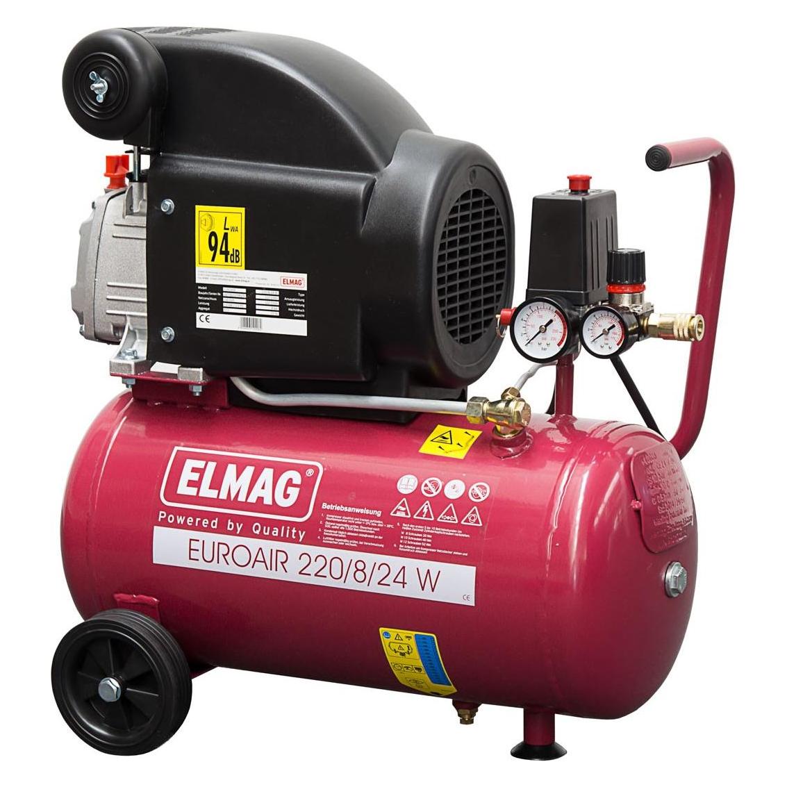 Elmag Komplett mit Druckminderer, Druckschalter und EURO-Kupplung (24 l, 8 Bar) (10006)