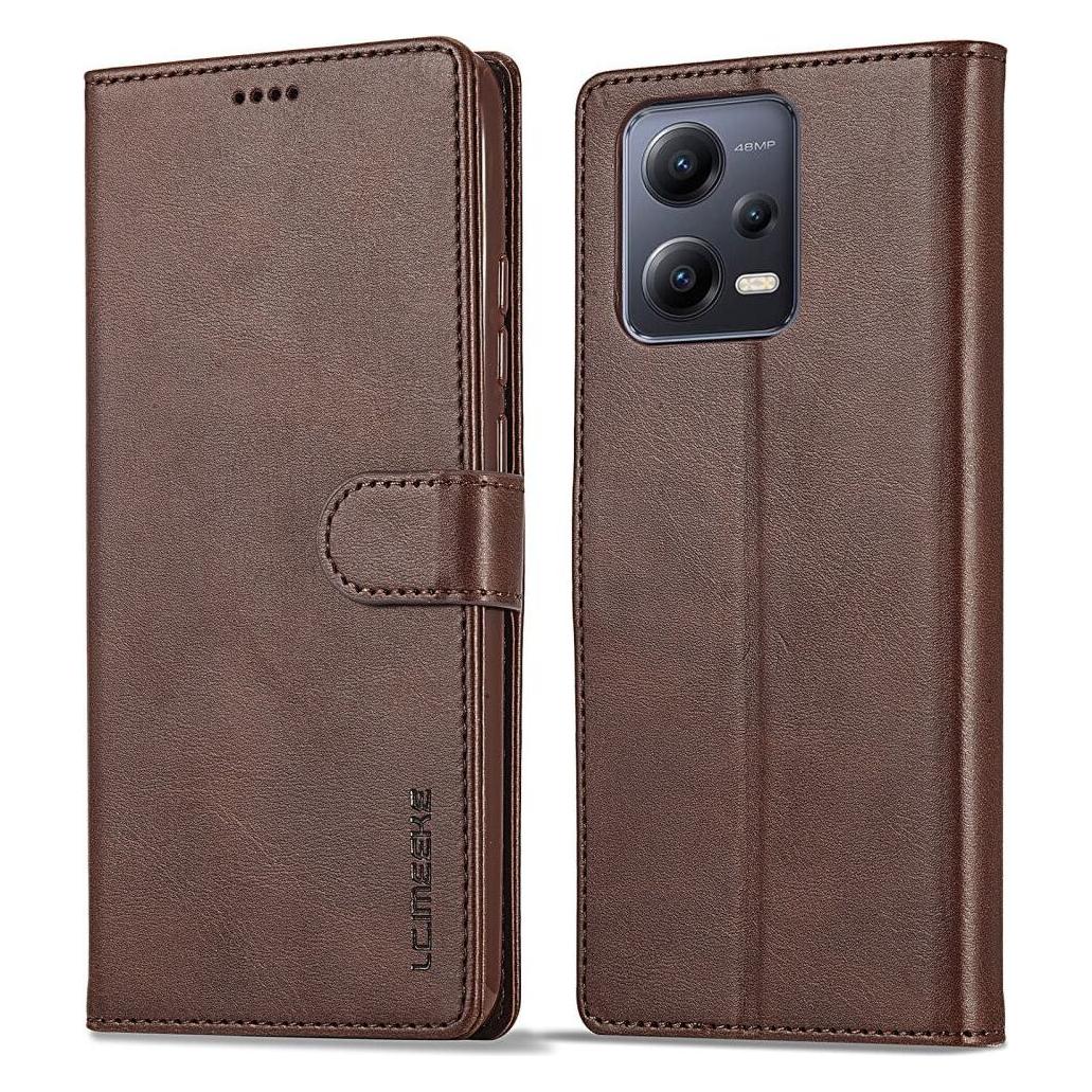 LC.Imeeke Xiaomi Poco X5 - Leder Etui Hülle dunkelbraun (Xiaomi Poco X5) (660129219D)
