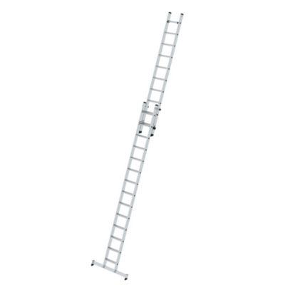Munk Stufen-Schiebeleiter, 2-teilig, nivello®-Traverse, stabil auf unebenen Flächen, Innen-/Außeneinsatz, 24 Stufen