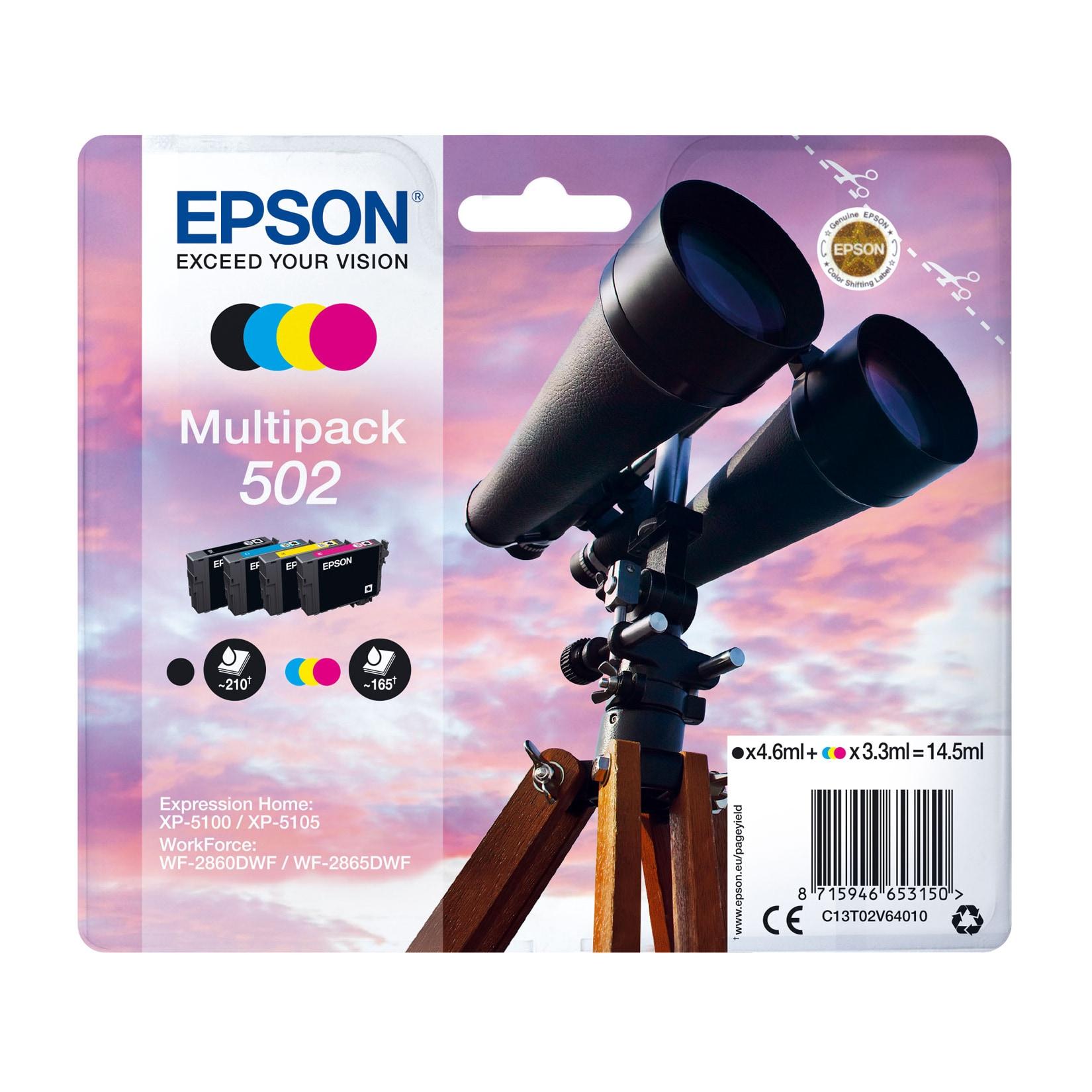 Epson C13T02V64010 Multipack 502 Ink Serie "Fernglas" (4-farbig)