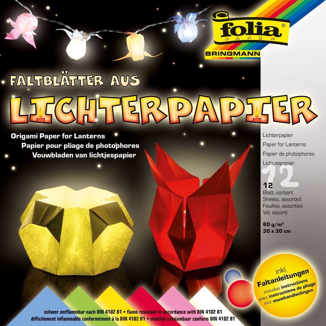 folia Transparentpapier Lichterpapier 30,0 x 30,0 cm 80 g/qm, 12 St. 42309