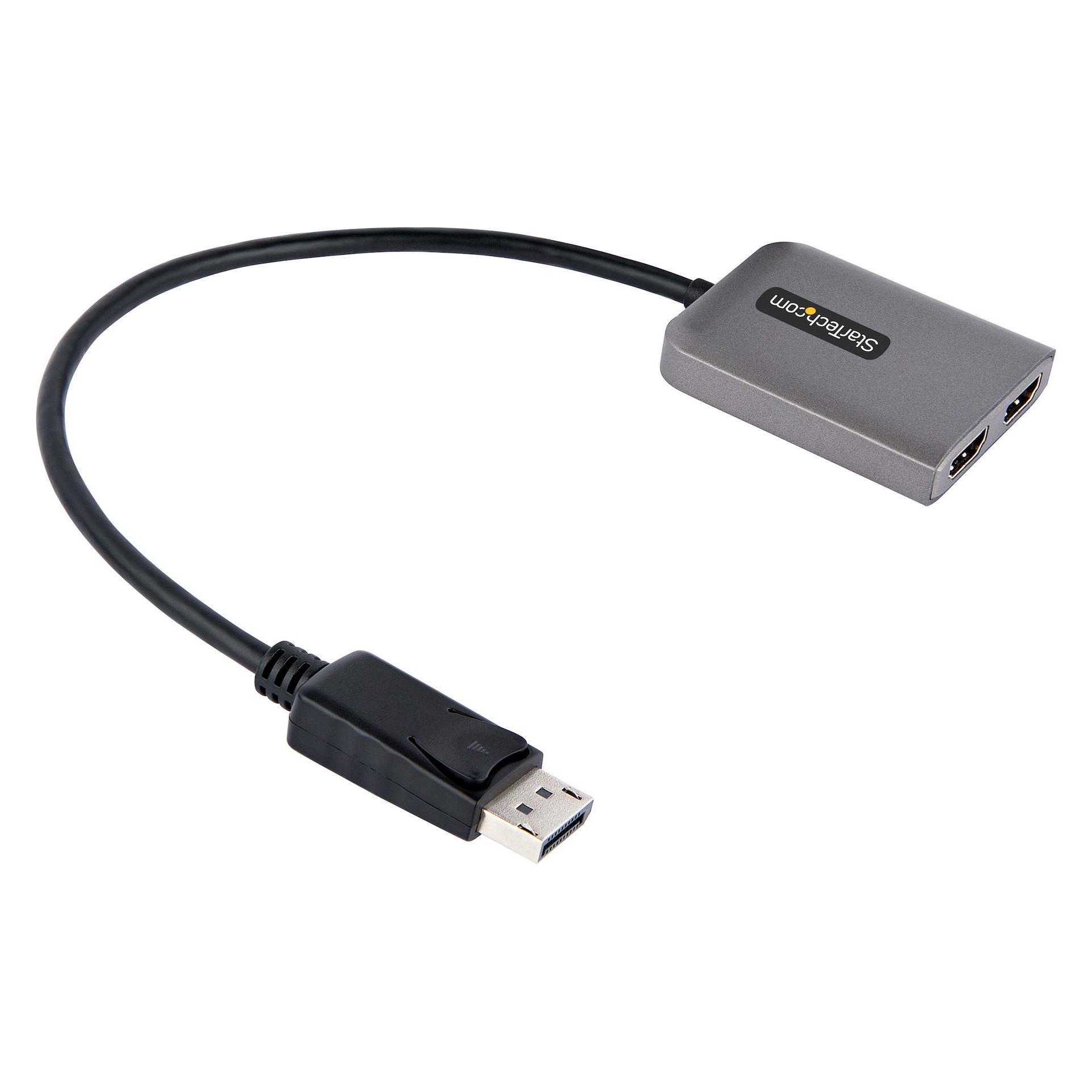 StarTech com DP to Dual HDMI MST HUB - Dual HDMI 4K 60Hz - DisplayPort Multi Monitor Adapter with 1f (DisplayPort, HDMI) (MST14DP122HD)