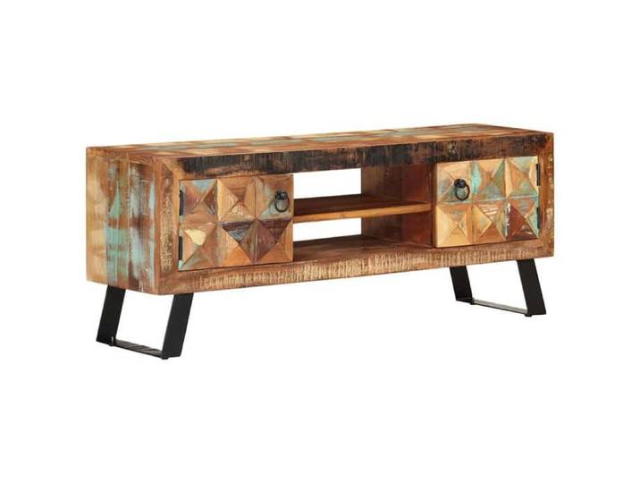 En solde  Meuble TV pour Télévision - CLOUD - TABLE TV/BANC TV - 112x30x45 cm bois massif de récupération LL4069