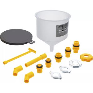 BGS-technic Trichter 70000 für Kühlflüssigkeit 12-teiliges Set, Ø 16 cm, aus Kunststoff, mit drehbarem Winkelarm