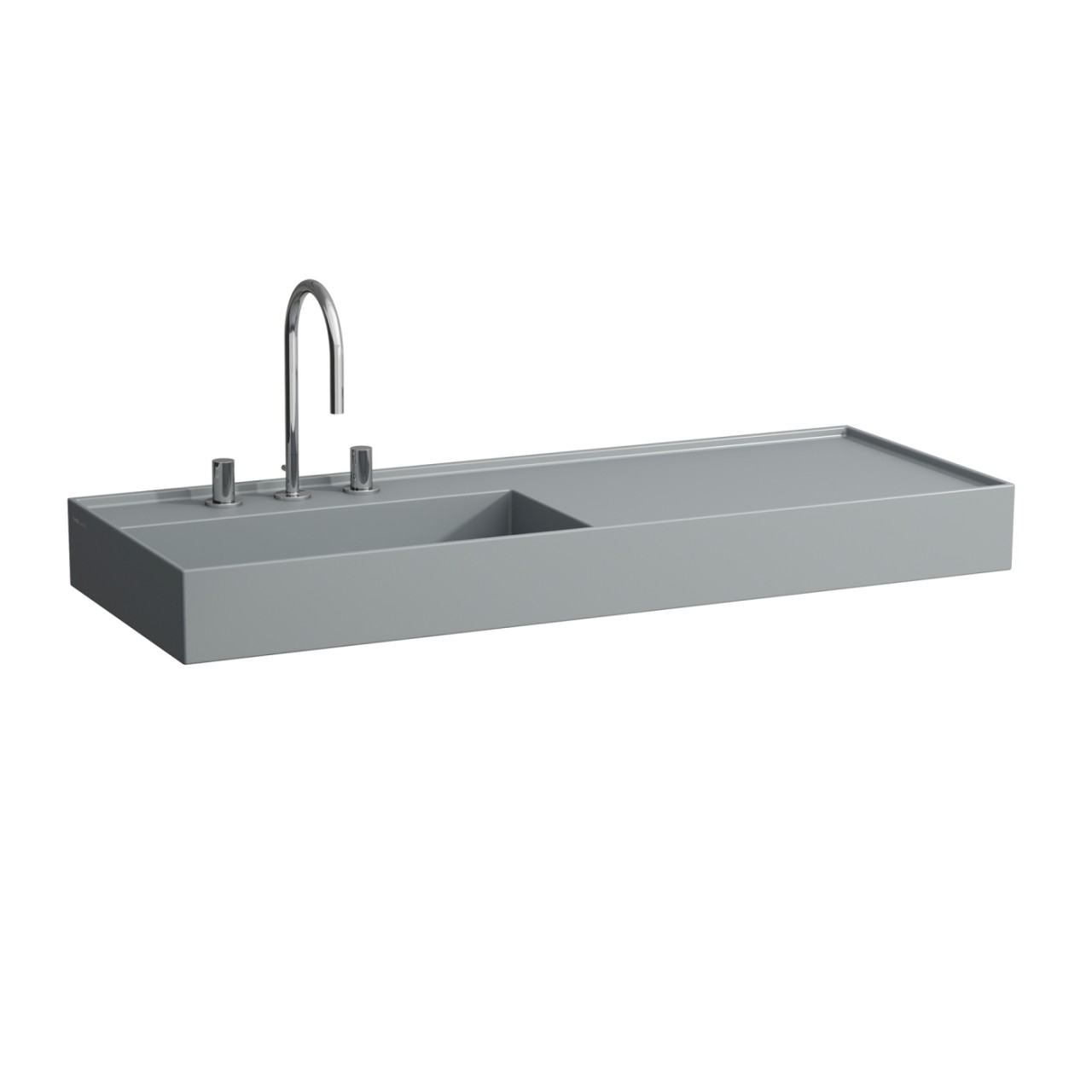 LAUFEN Waschtisch Kartell · LAUFEN 460x1200x150, ohne Hahnloch, ohne Überlauf, Ablage rechts, graph H8133327581121