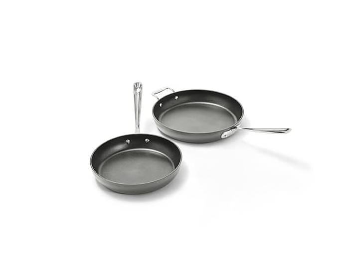 All-Clad HA1 harteloxiertes Antihaft-Pfannen-Set, 2-teilig, 25,4 cm, 30,5 cm, Induktion, ofenfest, 500 F, Deckelsicher, Töpfe und Pfannen, Kochgeschirr, schwarz