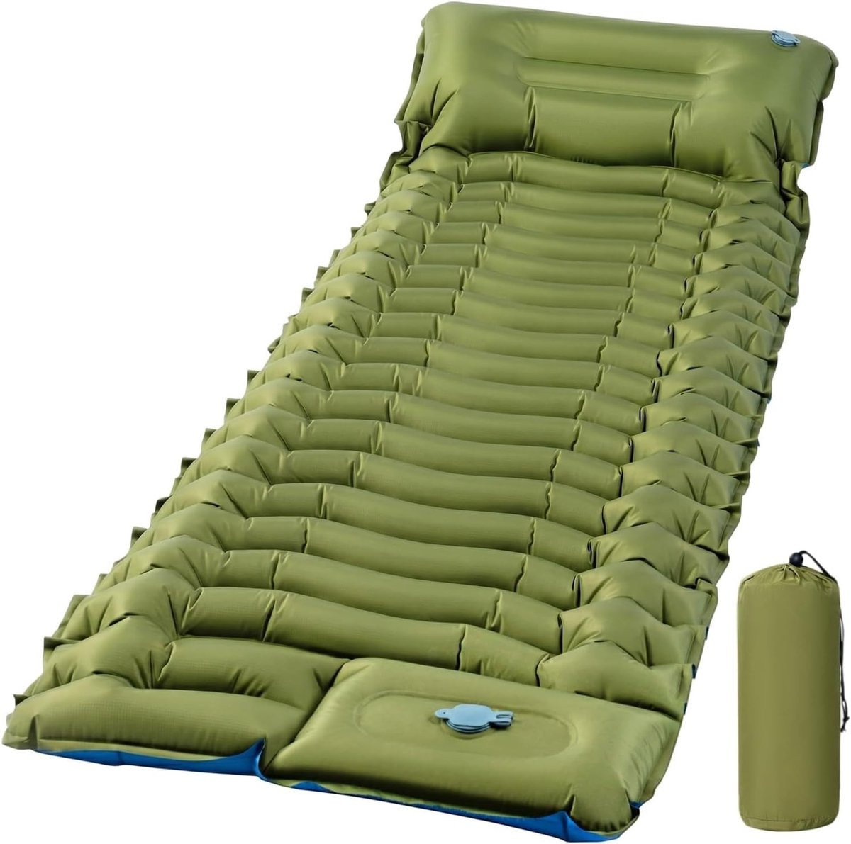 Ultralichte zelfopblazende isomat met kussen voor camping, backpacken en wandelen