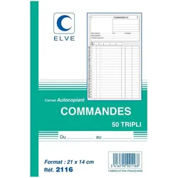 ELVE französisches Formularbuch 'Commandes', 210 x 148 mm