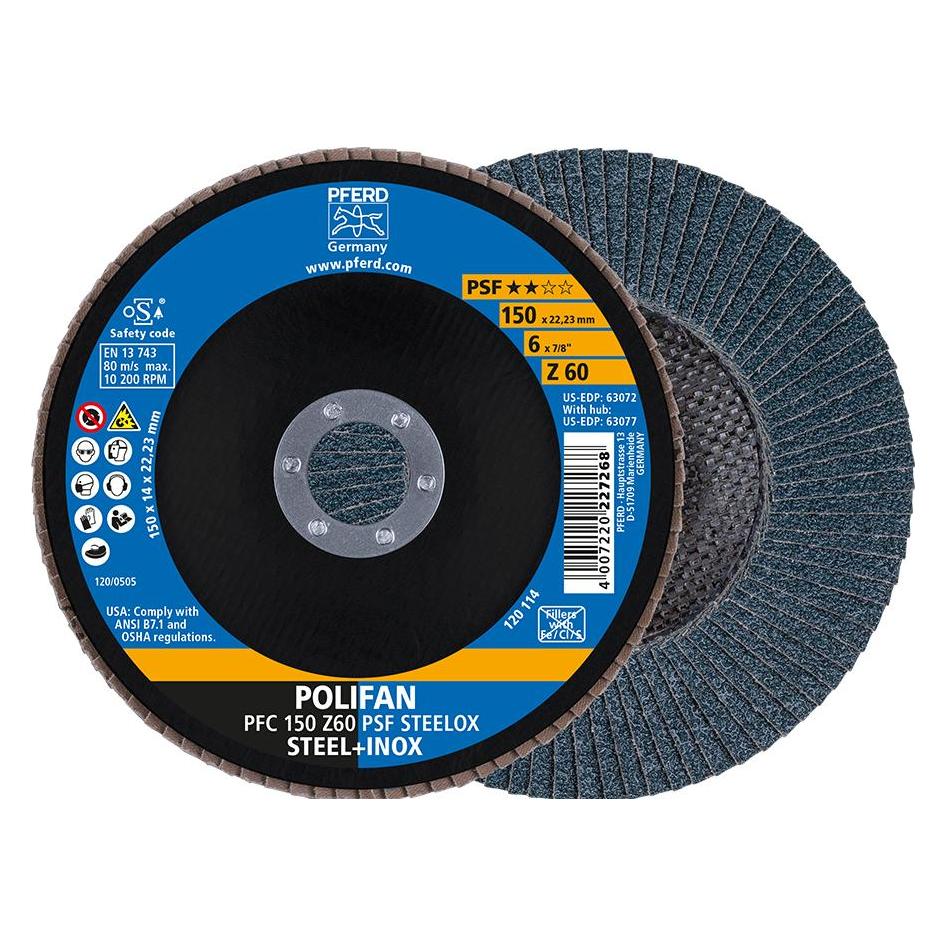 Pferd 67766150 PFC 150 Z 60 PSF STEELOX Fächerschleifscheibe Durchmesser 150 mm (60) (67766150)