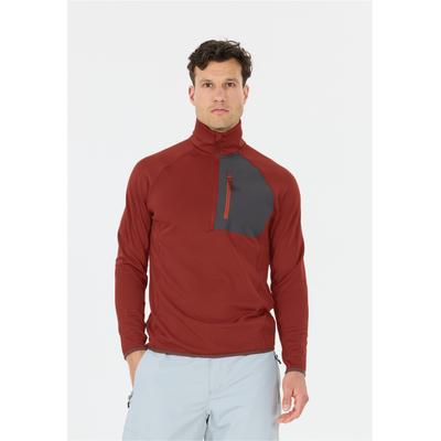 Strickpullover WHISTLER "Helge", Damen, Gr. S, rot (rot, braun), 95% Polyester, 5% Elasthan, unifarben, kurz, Rundhals, Pullover Strickpullover, Im atmungsaktiven und dehnbaren Design