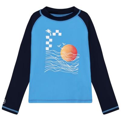 Color Kids - Kid's T-Shirt L/S with Chest Print - Lycra Gr 98 blau