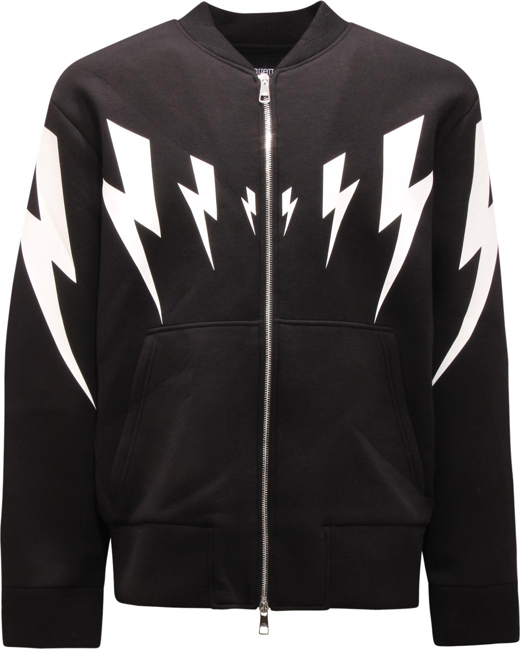 2143AQ felpa giacca uomo NEIL BARRETT Mann Bomber Sweatshirt schwarz