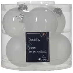 Christmas Decorations 6 Weihnachtskugeln 6cm Glas Christbaumkugeln Weihnachtsbaumkugeln Winterweiss