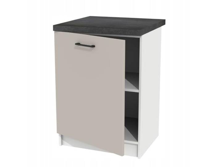 Laclar Unterschrank mit Arbeitsplatte 60 cm – Küchenmöbel mit robuster Möbelplatte - universeller Türmontage - Arbeitsplatte District Dark -, einfache Selbstmontage – perfekt für Jede Küche
