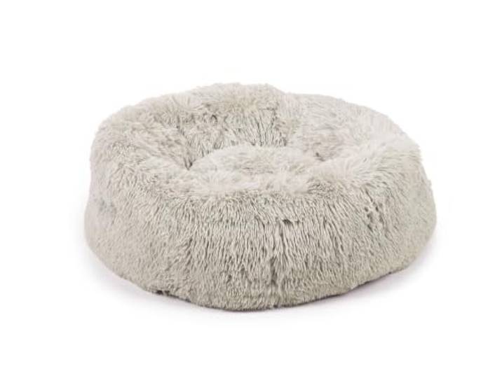 Beeztees Yali, Hondenbed, Pluche, lichtgrijs, Diam. 70 cm