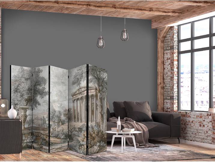 Akustik-Paravent Antique Landscape Andere Grau 225 x 172cm