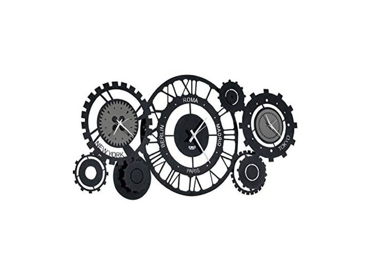 Arti E MESTIERI Orologio DA PARETE Con FUSI ORARI Metallo Nero Modello Fuso MECCANO