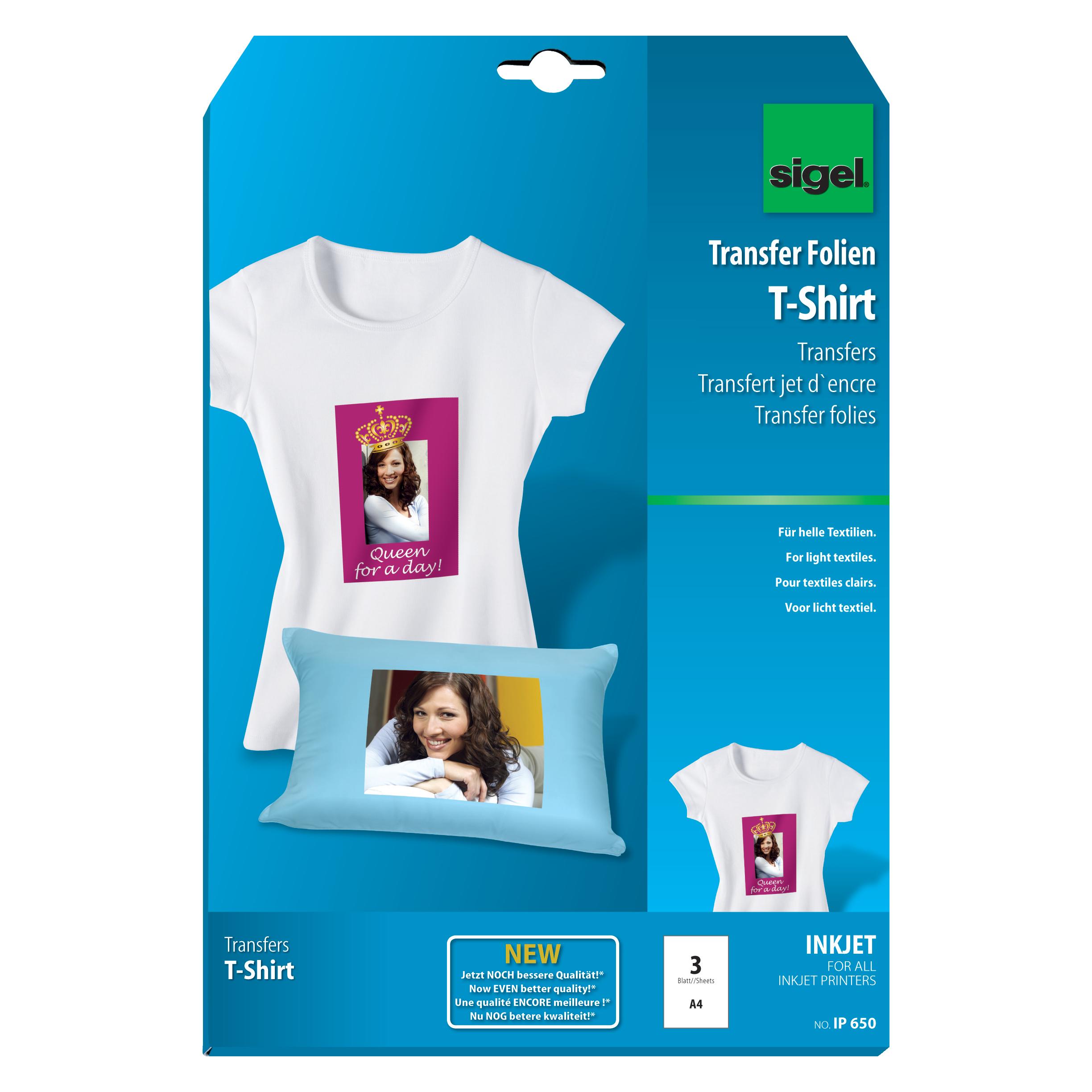 Sigel InkJet Transfer Folien für T-Shirts (IP650)