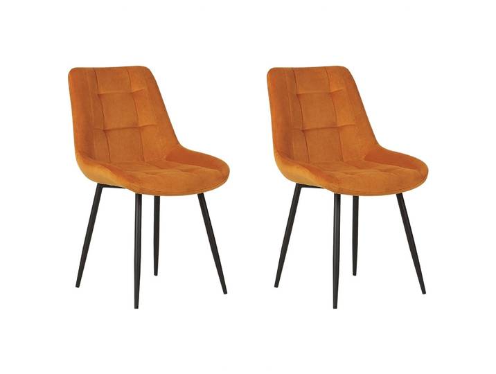 STUHL 2er-Set Samtstoff orange Melrose