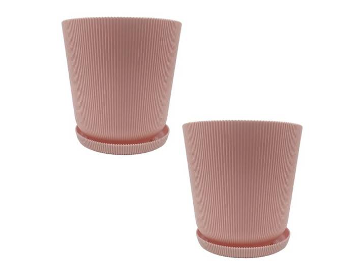 Relaxdays Lot de deux pots avec soucoupes