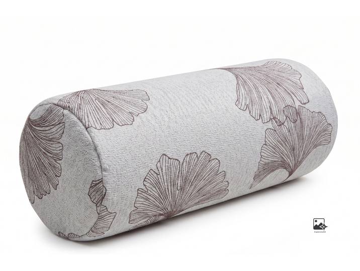 Nackenrolle DONE. GINKGO , beige (beige, braun), Leinen, Polyester, Funktionskissen, Nackenrolle, Bedruckt