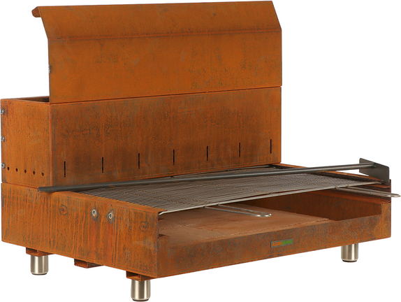 AgriEuro TOP-LINE Folpo  Holz- und Holzkohlegrill aus Cortenstahl