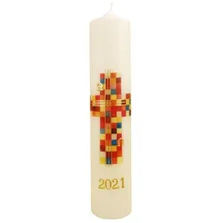 Maria Laach, Kerzen, Kerze Buntes Kreuz 2021.871296
