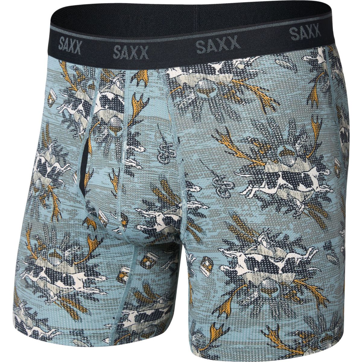 Saxx Quest Quick-dry Mesh Boxer Brief FLY hunting lodge-silver pine (HLS) L SXBB65F-HLS-L