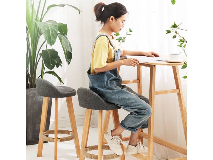 Nouvelle Chaise de Bar Minimaliste, Tabouret Haut de Bar pour Réception/Caisse, Chaise de Bar Domestique en Bois Massif, Tabouret Haut de Bar Nordique de Loisirs