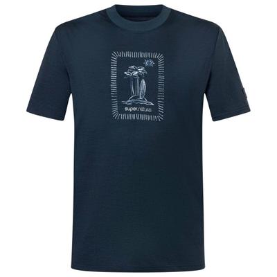 super.natural - Palm Island Bio Jersey Tee - Merinoshirt Gr XL blau