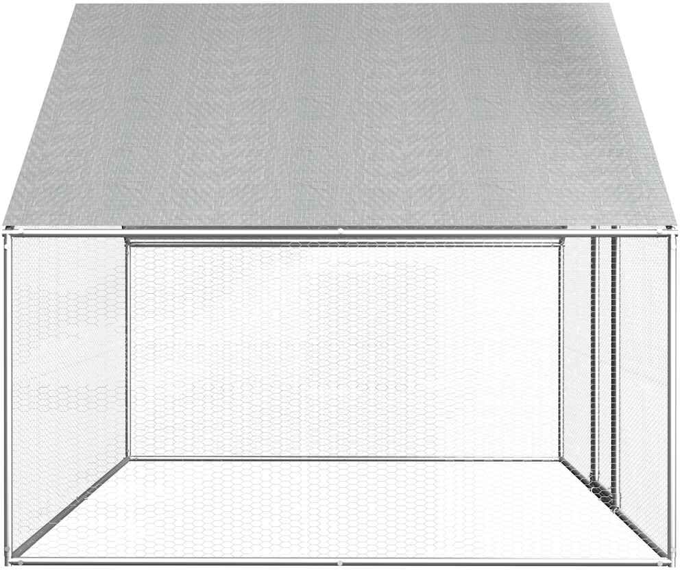 vidaXL Jaula gallinero de exterior de acero galvanizado 2,75x2x1,92 m Plateado