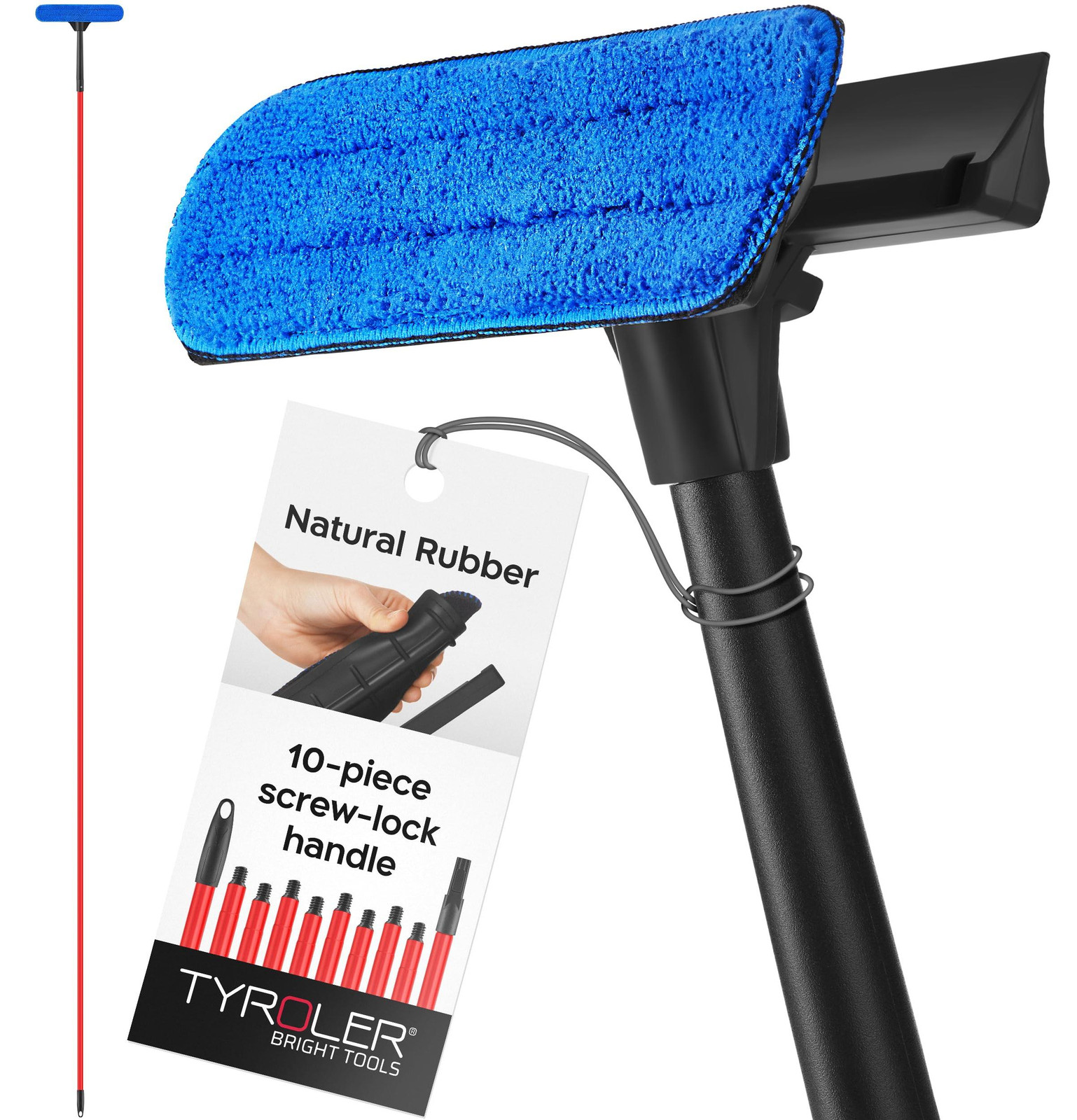 Dripio 2-in-1 ruitensproeierset met telescopische steel, 80 inch, zwart rubber
