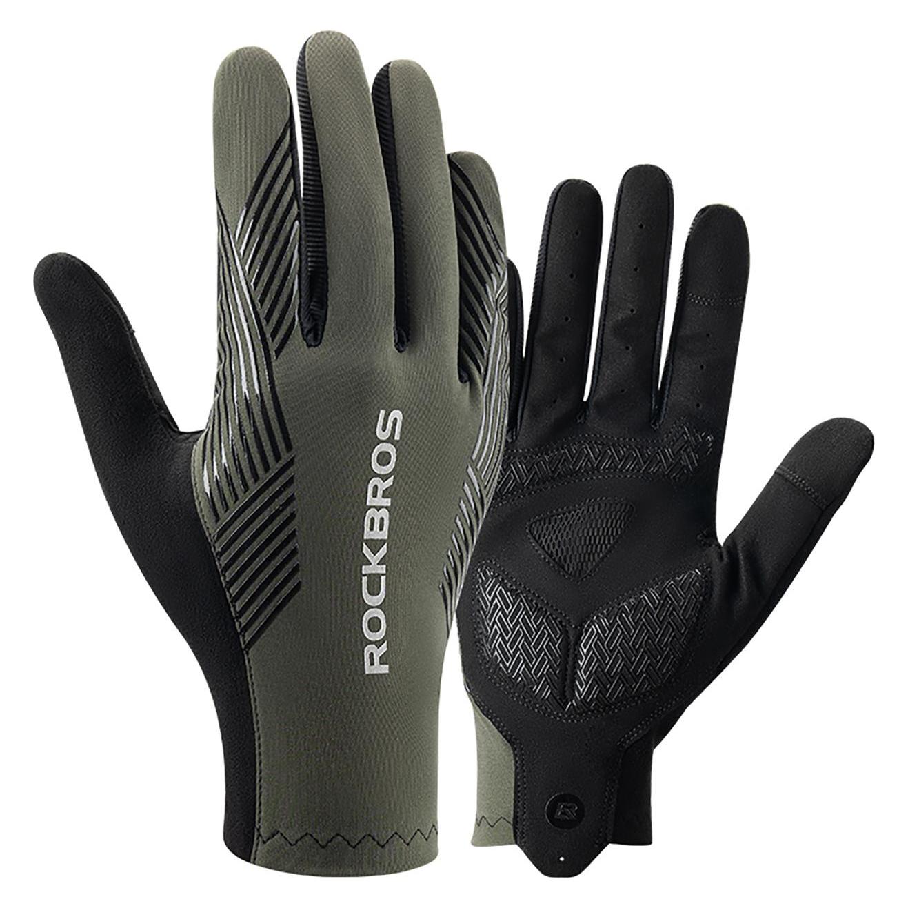 Rockbros cycling gloves spring/summer/autumn, full, size: M - green (M) (8386824304695)