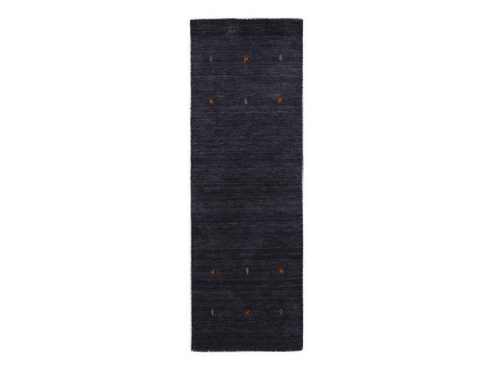Läufer Gabbeh Uni 80 x 300cm Schwarz/Schwarz
