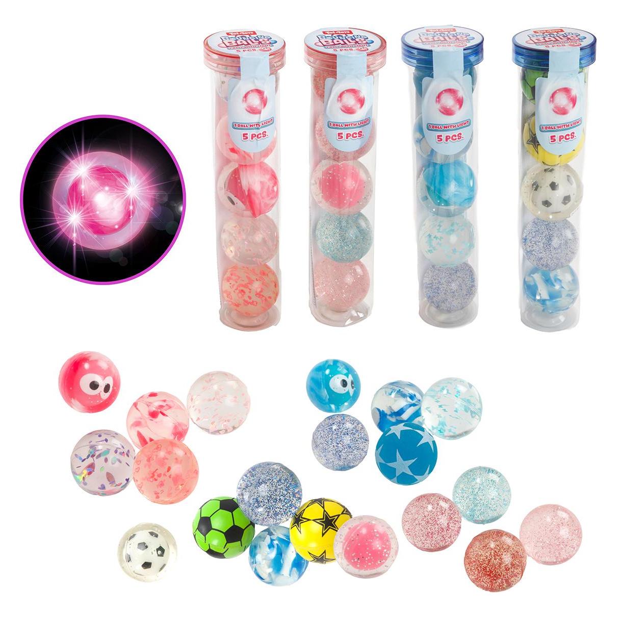 Toi-Toys 4+1 LED Flummi 5cm in Röhre 4f sortiert (36111Z)