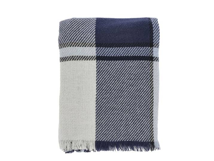 Plaid en laine bleu 130x170cm