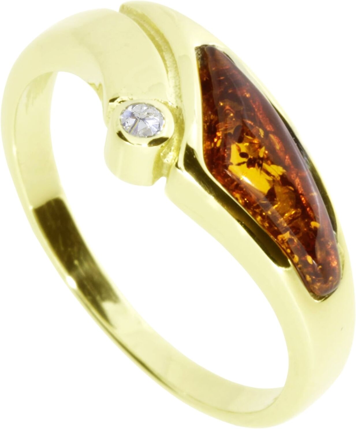 Fingerring OSTSEE-SCHMUCK "Ostsee-Schmuck Ring Agneta Ring Agneta" Gr. 64, gold (weiß, neutral), Fingerringe, Damen, 64 (20,4), Gelbgold 585, Fingerring