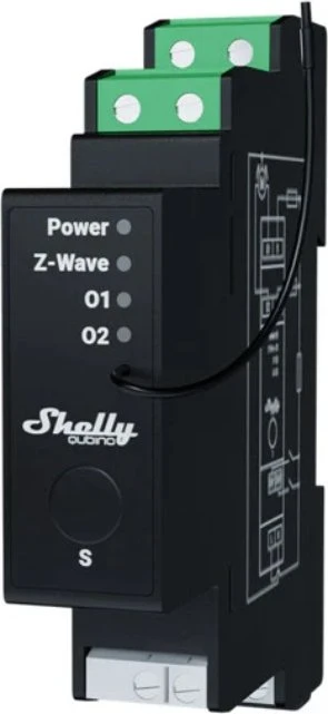 Shelly Wave Pro Shutter, Jalousienmodul 2x 16A, DIN, Leistungsmessung, Z-Wave