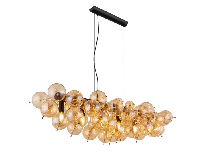 Globo Hängeleuchte, Schwarz, Goldfarben, Metall, Glas, 47x120x103 cm, CE, Lampen & Leuchten, Innenbeleuchtung, Hängelampen, Pendelleuchte