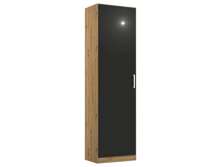 Rauch Möbel Drehtürenschrank, Eiche Artisan, Grau, Holzwerkstoff, 47x210x54 cm, Blauer Engel, Made in Germany, Schlafzimmer, Komplette Schlafzimmer und Serien, Schlafzimmerserie