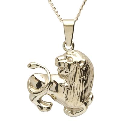 Kette mit Anhänger OSTSEE-SCHMUCK "Ostsee-Schmuck Kette mit Anhänger Tierkreiszeichen Löwe" Gr. 42, gold, Halsketten, Damen, 42cm, Gelbgold 333, L: 42