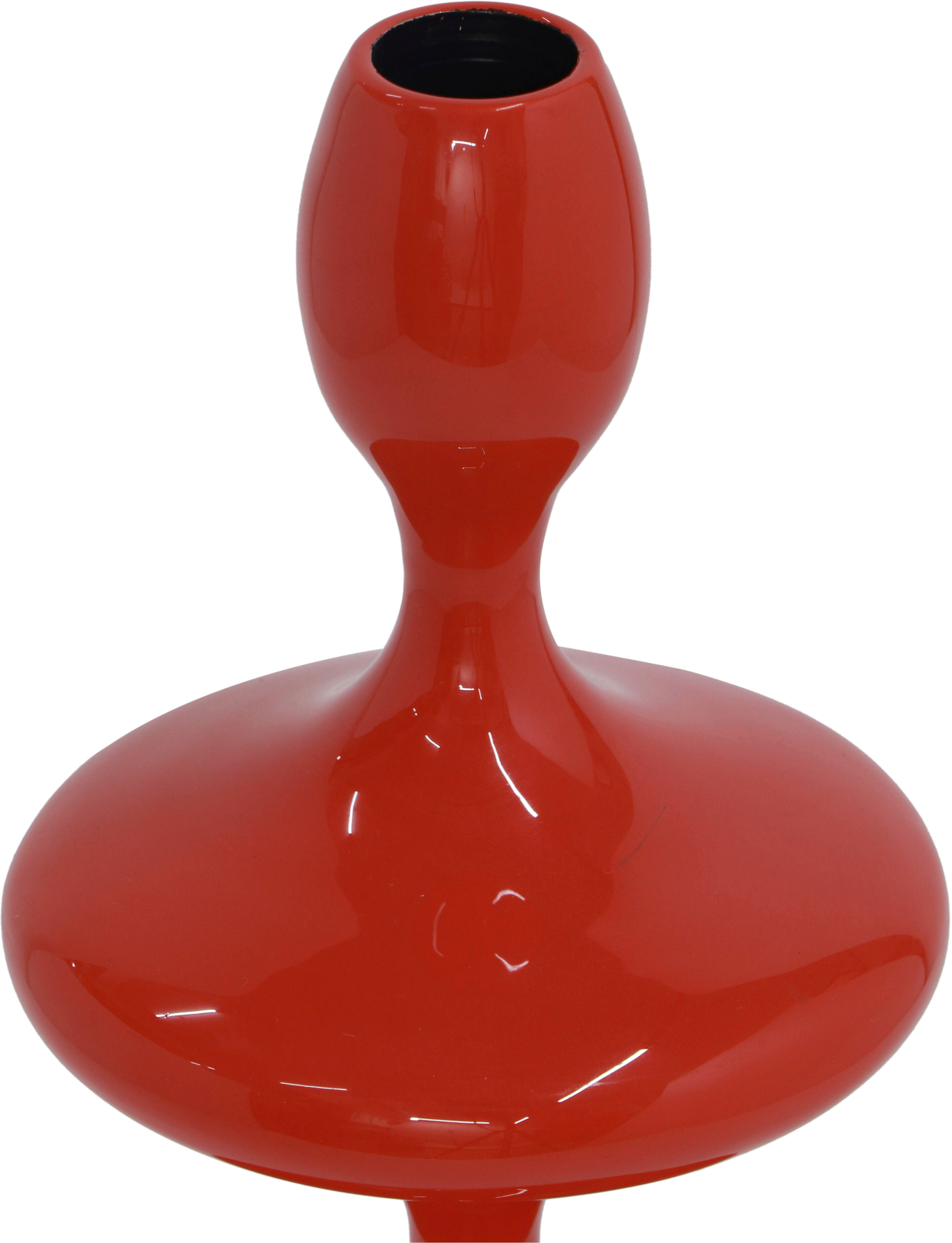 Kerzenhalter MIRRORS AND MORE "LAUREEN", rot, B:11cm H:28cm, Metall, Kerzenhalter, Kerzenhalter, Außergewöhnliche, moderne Form